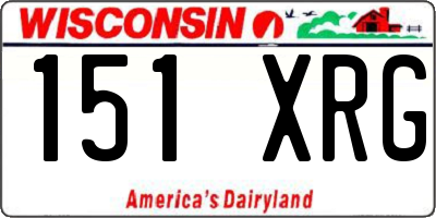 WI license plate 151XRG