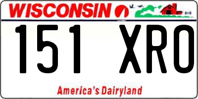 WI license plate 151XRO