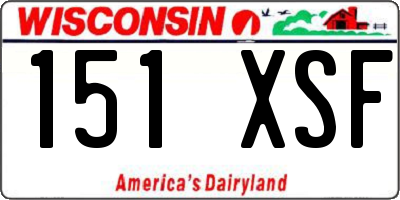WI license plate 151XSF