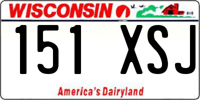 WI license plate 151XSJ