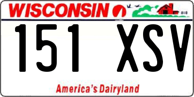 WI license plate 151XSV