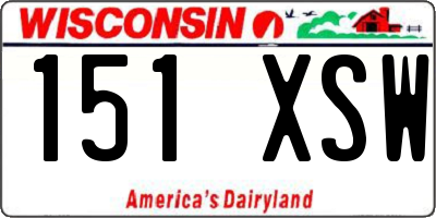 WI license plate 151XSW