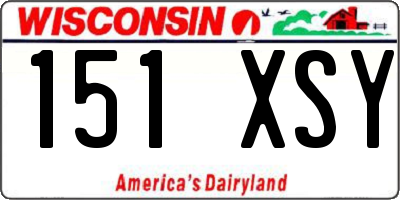 WI license plate 151XSY