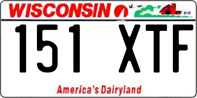 WI license plate 151XTF