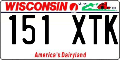 WI license plate 151XTK