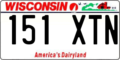 WI license plate 151XTN