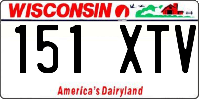 WI license plate 151XTV