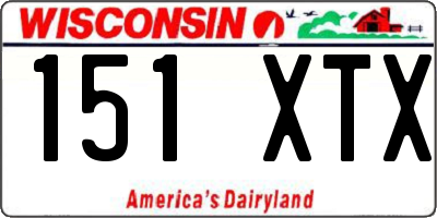WI license plate 151XTX
