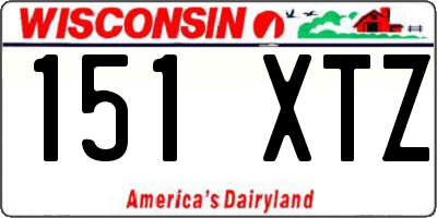 WI license plate 151XTZ