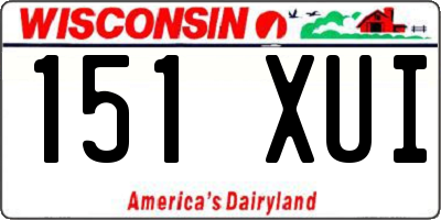 WI license plate 151XUI