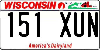 WI license plate 151XUN