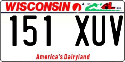 WI license plate 151XUV