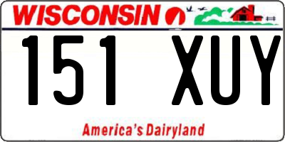 WI license plate 151XUY