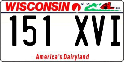 WI license plate 151XVI