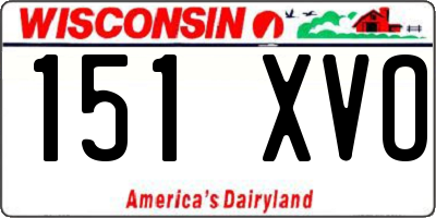 WI license plate 151XVO