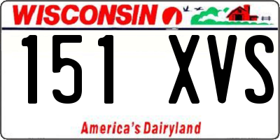 WI license plate 151XVS