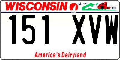 WI license plate 151XVW