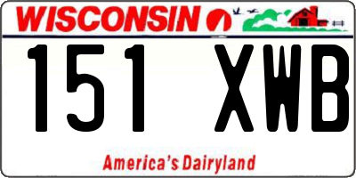 WI license plate 151XWB