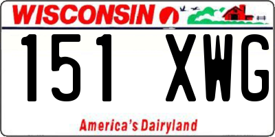 WI license plate 151XWG