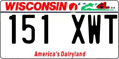 WI license plate 151XWT