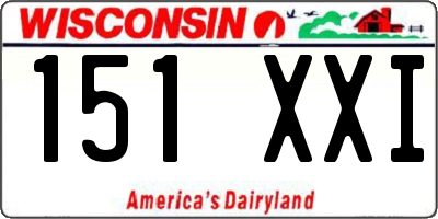 WI license plate 151XXI