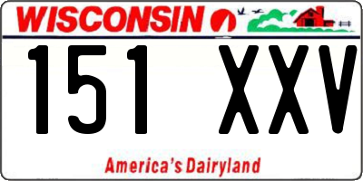 WI license plate 151XXV
