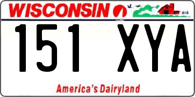 WI license plate 151XYA