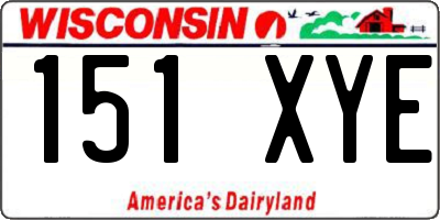 WI license plate 151XYE