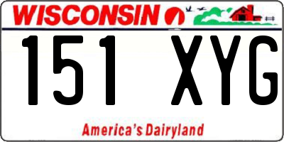 WI license plate 151XYG