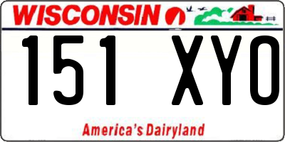 WI license plate 151XYO
