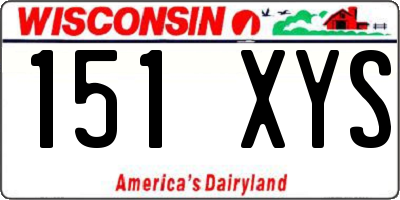 WI license plate 151XYS