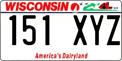 WI license plate 151XYZ