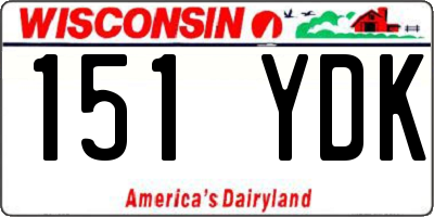 WI license plate 151YDK