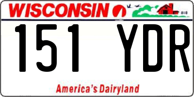 WI license plate 151YDR