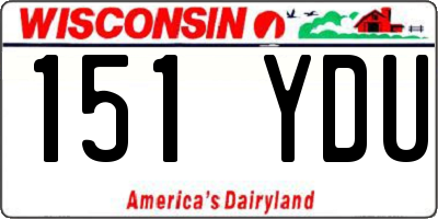 WI license plate 151YDU
