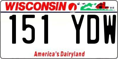 WI license plate 151YDW