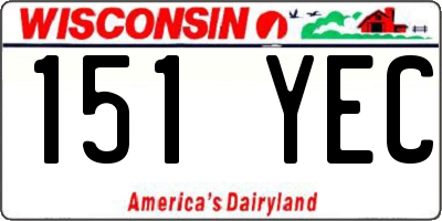 WI license plate 151YEC