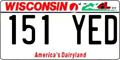 WI license plate 151YED