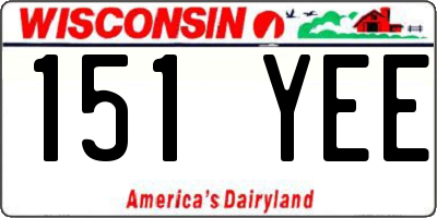 WI license plate 151YEE