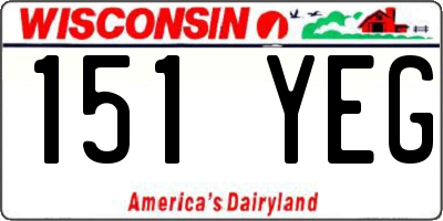 WI license plate 151YEG