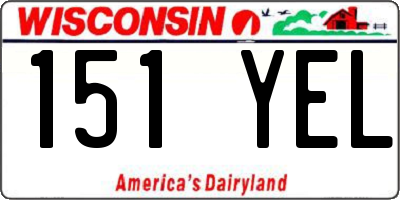 WI license plate 151YEL