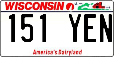 WI license plate 151YEN