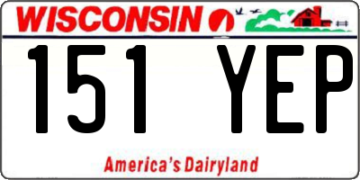 WI license plate 151YEP