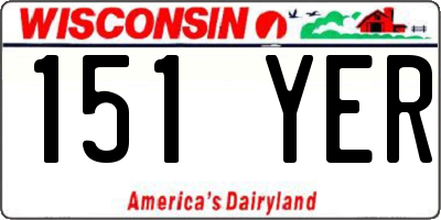 WI license plate 151YER