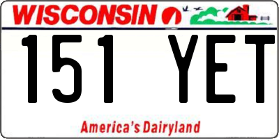 WI license plate 151YET