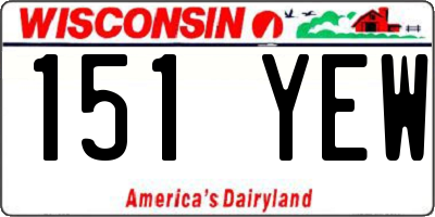 WI license plate 151YEW