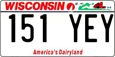 WI license plate 151YEY