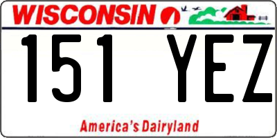 WI license plate 151YEZ