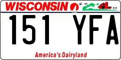 WI license plate 151YFA