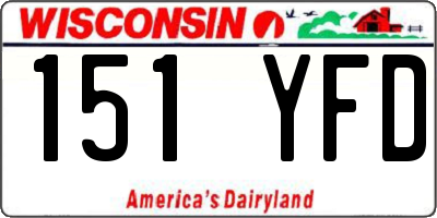 WI license plate 151YFD